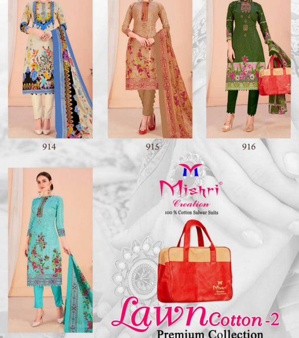 Mishri Lawn Collection 2 Pure Lawn Printed Karachi Dress Material Catalog Collection