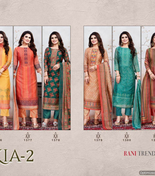 Rani Trendz Kia 2 Designer Modal Chanderi Silk Heavy Dress Material Catalog Collection