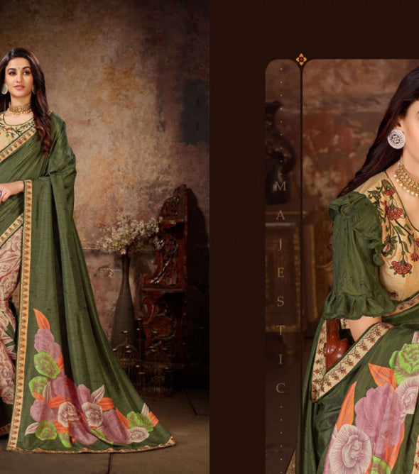 Zeeya Vol-8 Moss Dola Silk Fancy Saree Catalog Collection
