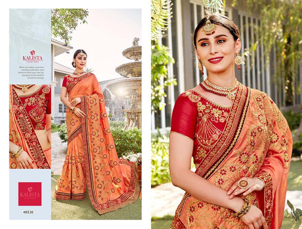 Kalista Nagma 4 Designer Embroidered Georgette Saree Catalog Collection