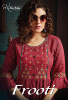 Kanasu Frooti Heavy Rayon Stylish Round Cut Kurti Catalog Collection