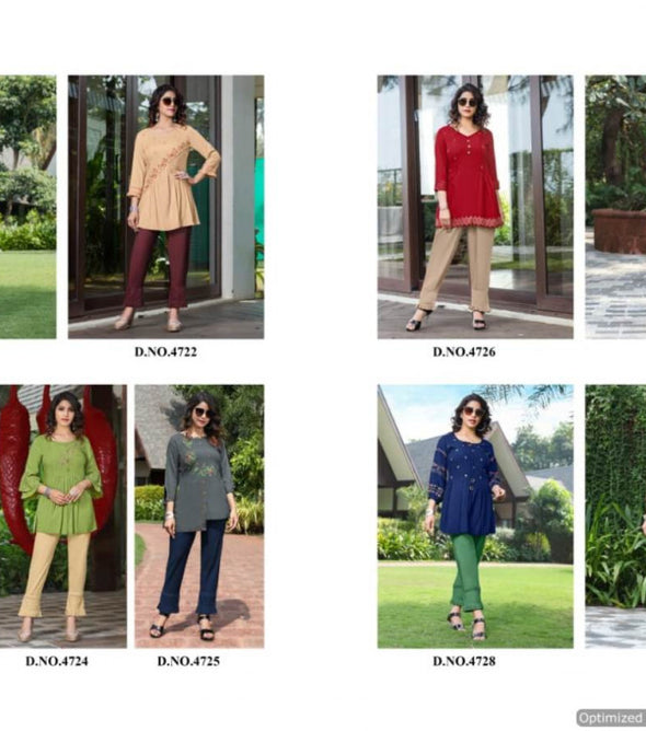 Yami Code Rayon Short Top With Stylish Pant Catalog Collection