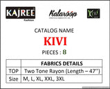Kalaroop Kivi Two Tone Rayon Casual Wear Kurti Catalog Collection