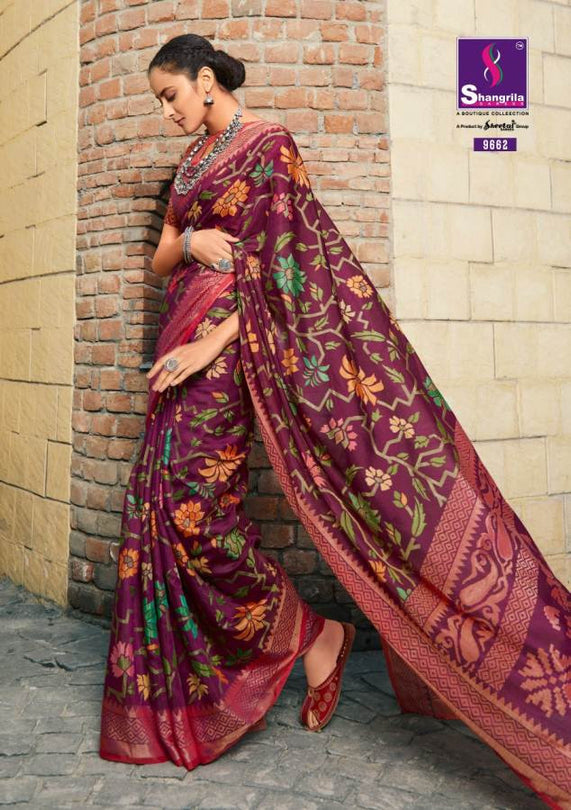 Shangrila Fionaa Brasso Unique Collection Of Viscose Brasso Saree Catalog Collection