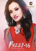 Haytee Fuzzy Patron 16 Dani Border Fancy Printed Saree Catalog Collection