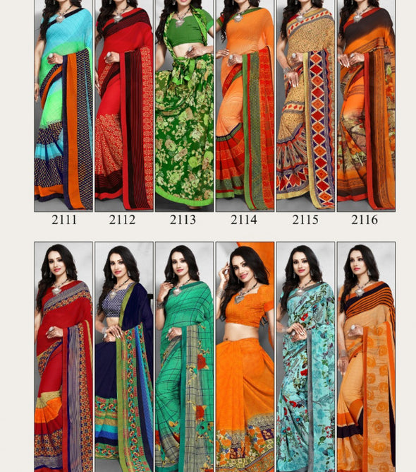 Haytee Fuzzy Patron 16 Dani Border Fancy Printed Saree Catalog Collection