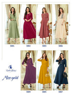Ladies Flavour Miss Gold Designer Maya Slub Long Kurti Catalog Collection
