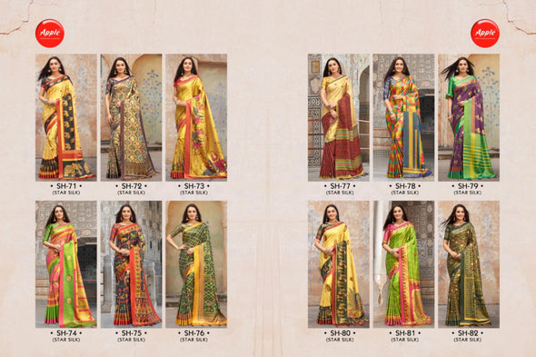 Apple Saheli 3 Designer Silk Printed Festive Wear Saree Catalog Collection