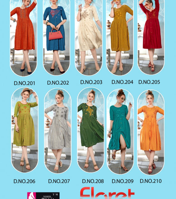 Fashion Talk Floret 2 Heavy Rayon Stylis Kurti Catalog Collection