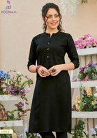 Poonam Pintex Pure Rayon Straight Cut Plain Kurti Catalog Collection