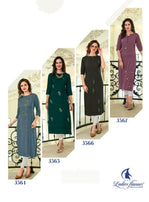 Ladies Flavour Serena Heavy Rayon Straight Cut Casual Wear Kurti Catalog Collection