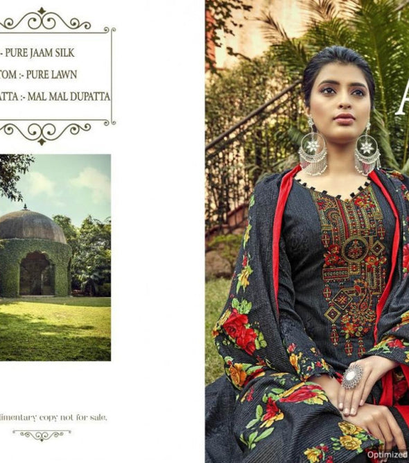 Tanishk Avisa Pure Jam Satin Digital Printed Heavy Dress Material Catalog Collection