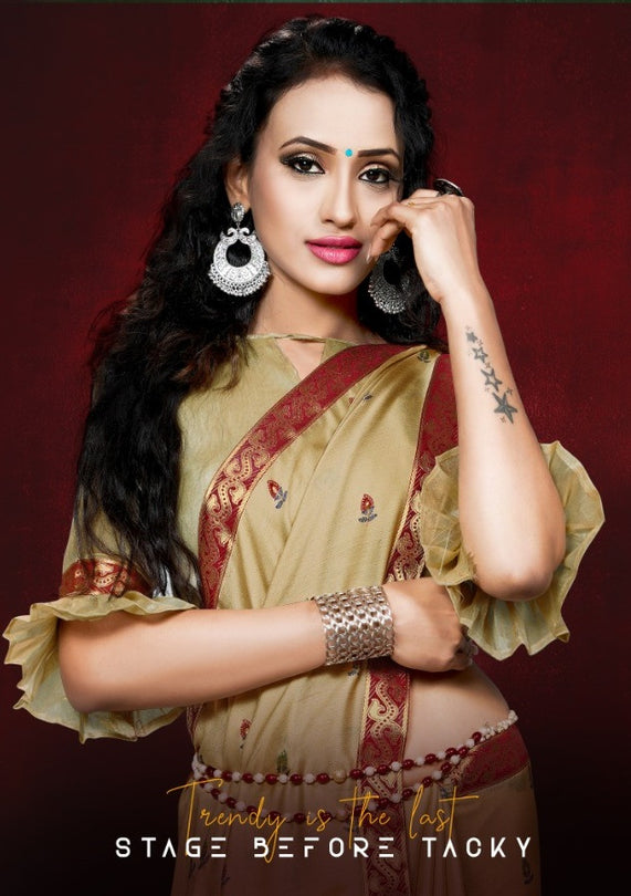 Dhvani Moss Chiffon Printed Running Wear Saree Catalog Collection