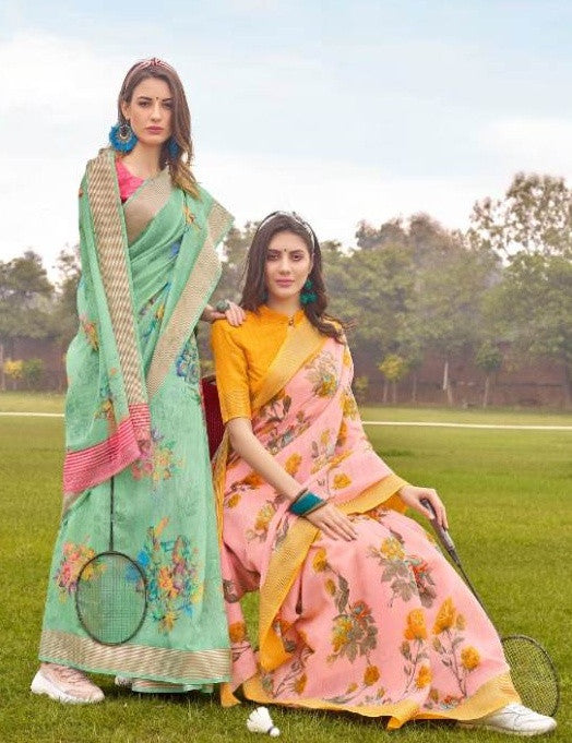 Shangrila Jaipuri Linen 3 Rich Collection Of Linen Cotton Saree Catalog Collection