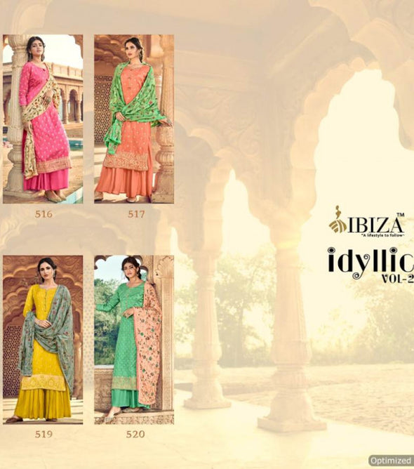Ibiza Idyllic 2 Pure Dola Silk Jacquard Designer Salwar Suits Catalog Collection At Stuffexport