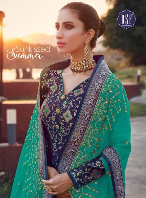 Rsf Swag 2 Pure Silk Jacquard Designer Salwar Suits Wholesaler Surat