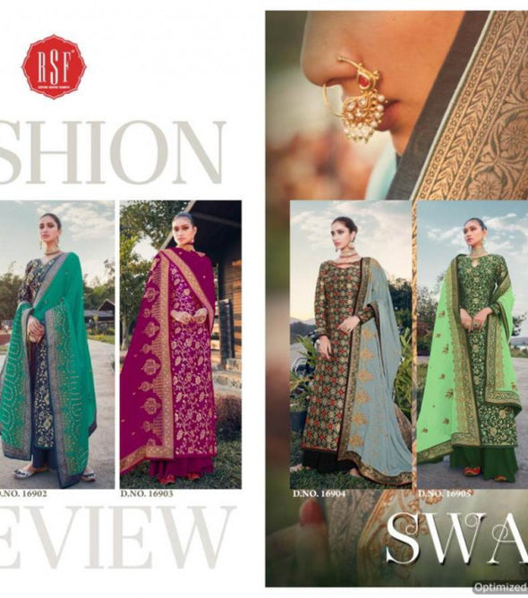 Rsf Swag 2 Pure Silk Jacquard Designer Salwar Suits Wholesaler Surat