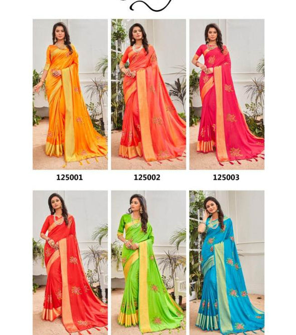 Saroj Kadmbari 2 Sana Silk Banarasi Border Saree Catalog Collection