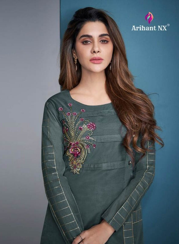 Arihant Mehar 2 Pure Modal Silk Kurti With Bottom Catalog Collection