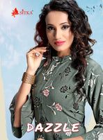 Dazzle Rayon Printed Kurti With Dyed Palazzo Catalog Collection