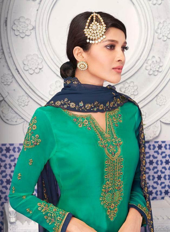 Lavina Vol 100 Satin Georgette Embroidered Salwar Suits Catalog Collection