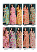 Future Fashion 4 Flower Printed Running Wear Saree Catalog Collection