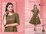Kinti Anmol Heavy Rayon Round Cut Short Kurti Catalog Collection