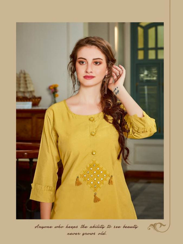 Vitara Mirror Exclusive Designer Casual Wear Kurti Catalog Collection