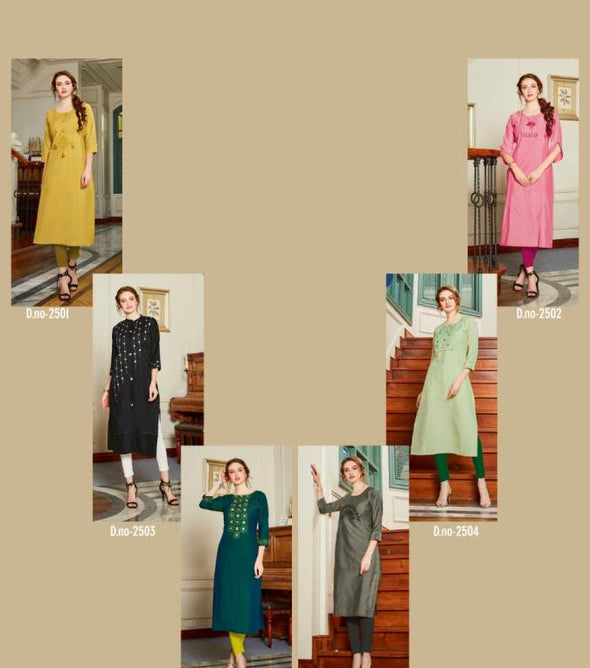 Vitara Mirror Exclusive Designer Casual Wear Kurti Catalog Collection