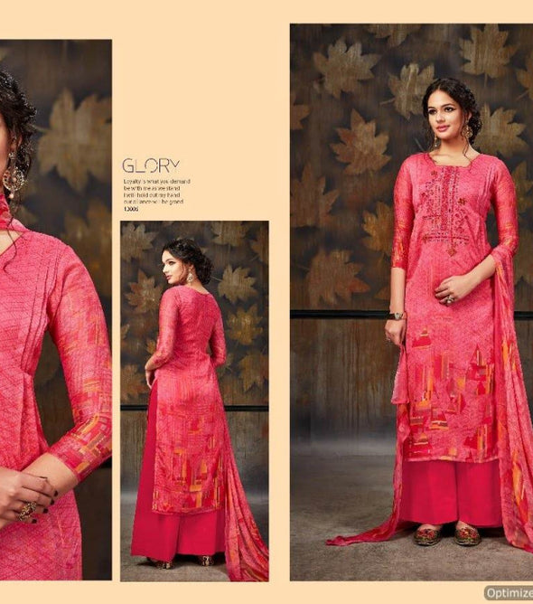 Glory Pure Crape Designer Dress Material Catalog Collection