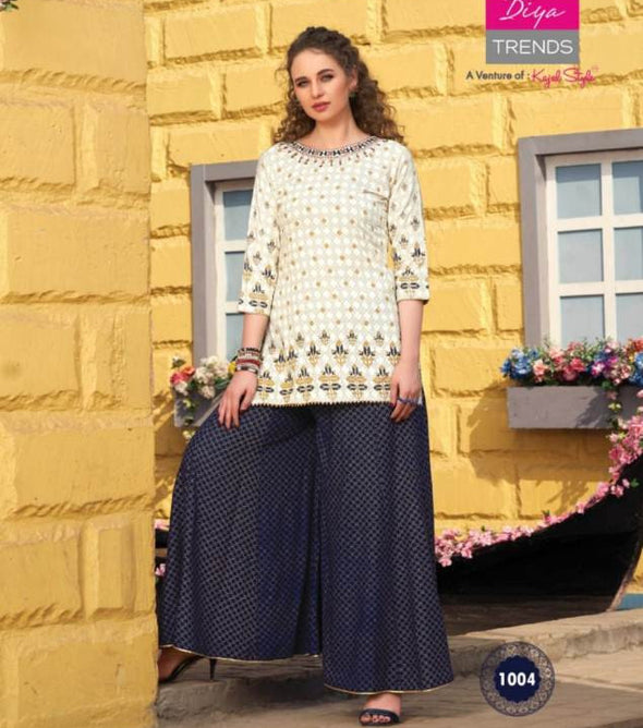 Florence 1 Diya Trends Rich Look Kurti With Stylish Bottom Catalog Collection