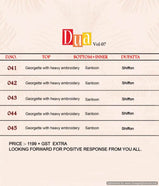 Dua 7 Georgette Embroidered Pakistani Salwar Suits Catalog Collection