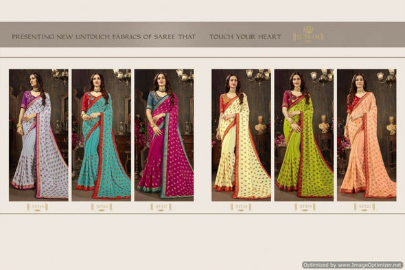 Sutram Zeeya 4 Silk Georgette Designer Saree Catalog Collection