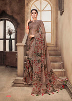 Aura Simron Chiffon Printed Saree Wholesale Catalog Collection