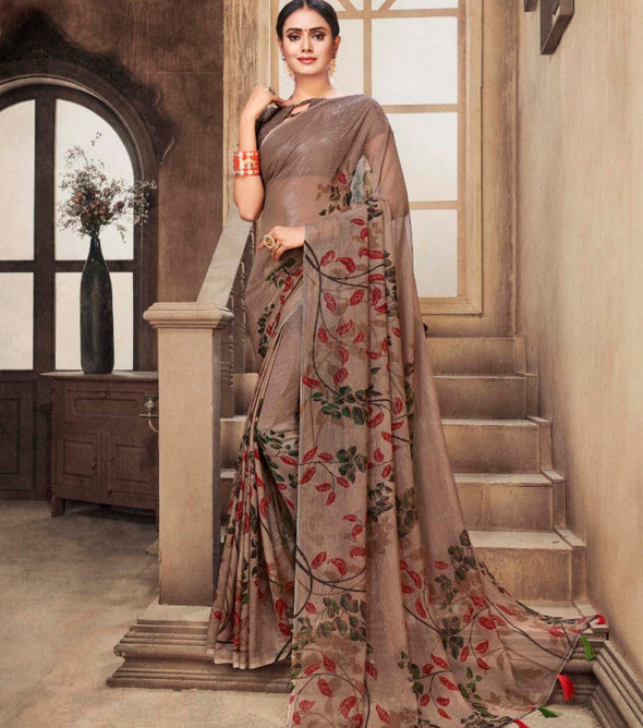 Aura Simron Chiffon Printed Saree Wholesale Catalog Collection