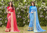 LT Retro georgette with satin patta printed designer sarees Catalog collection