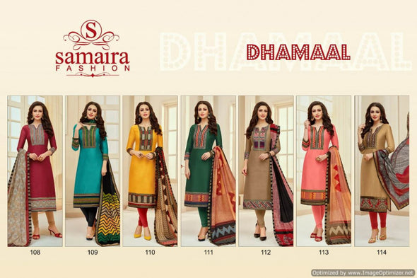 Samaira Dhamaal Cotton Dress Material Catalog Collection