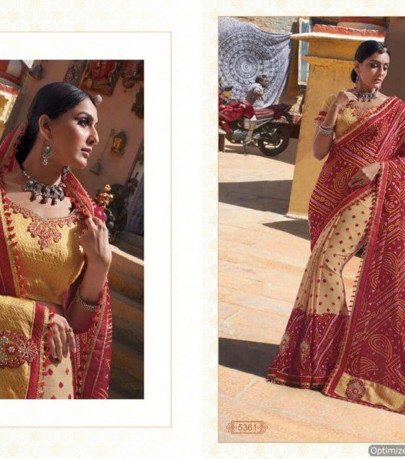 Shangrila The Royal Bandhej Vol-3 Fancy Bandhani Saree Catalog Collection