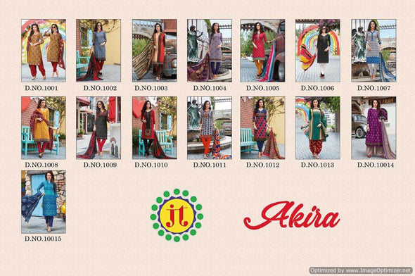 JT Akira Printed Cotton Dress Material Catalog Collection