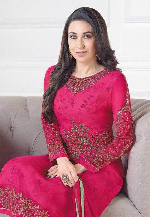 Suhati Fab Charishmatic Karishma Long Georgette Designer Straight  salwar suits Catalog