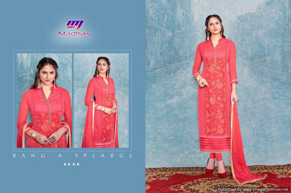 Madhav Nayra Georgette Straight Salwar Kameez Catalog Collection