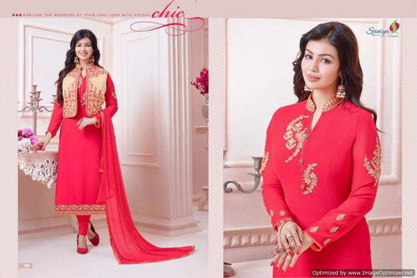 Saniya Trendz Safina Vol-1 Faux Georgette Straight Salwar Kameez Catalog Collection