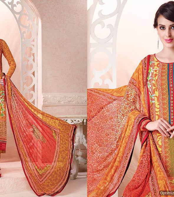 Vipul Classical Georgette Digital top with work Straign Salwar Kameez Catalog