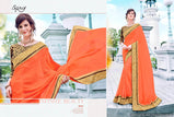 Saroj Majestic Vol-3 Moss chiffon Sarees with Heavy Blouse Catalog Collection