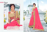 Saroj Majestic Vol-3 Moss chiffon Sarees with Heavy Blouse Catalog Collection