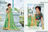 Saroj Majestic Vol-3 Moss chiffon Sarees with Heavy Blouse Catalog Collection