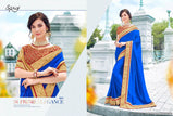 Saroj Majestic Vol-3 Moss chiffon Sarees with Heavy Blouse Catalog Collection