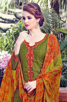 Radhika Fashion Aasya silk cotton print with self embroidery work Dress material Catalog Collection