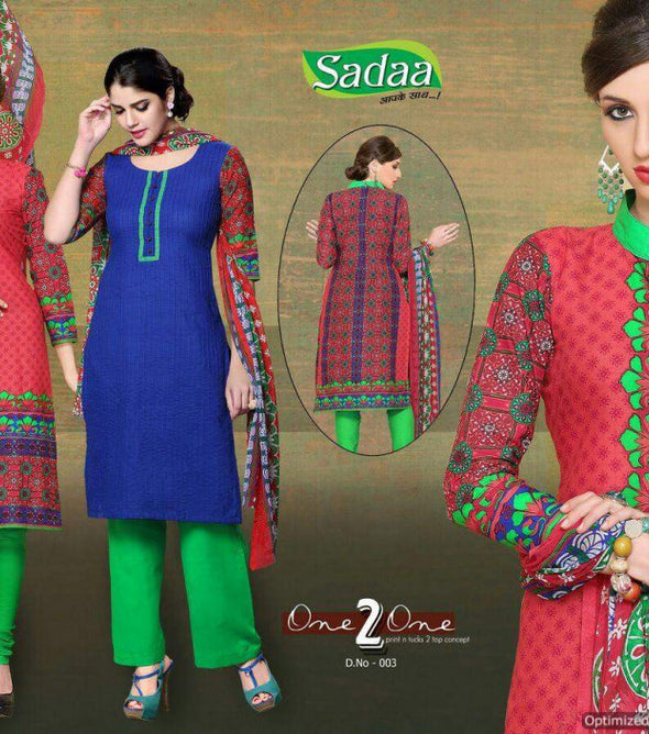 Sadaa one 2 one Two Top One Bottom Concept Cotton Dresses Catalog