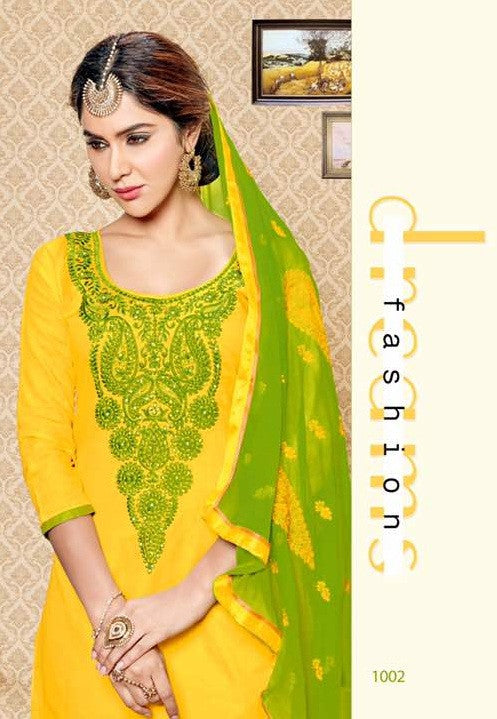 Shayra Pure Cambric neck work with diamond Quality Fabrics Dress Material Catalog